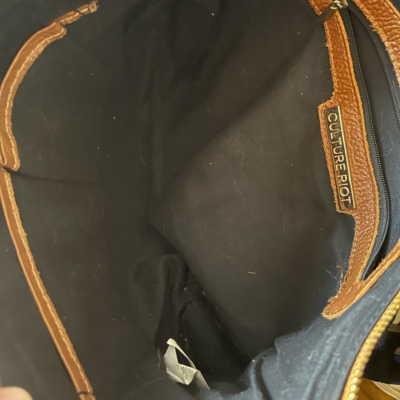 Culture Riot brown crossbody purse with diamond-shaped patchwork detailing‎ - Picture 5 of 8